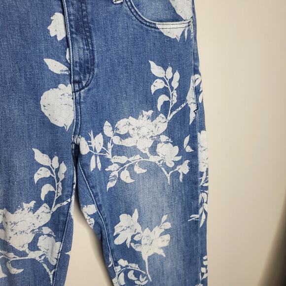 Pilcro Anthropologie Slim Boyfriend Crop Floral Motif Jeans Women's Size 27 - Picture 6 of 14